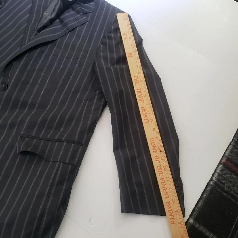 Isaia Napoli Striped Wool Mohair Blazer Double Vented Sport Coat Jacket Mens 54